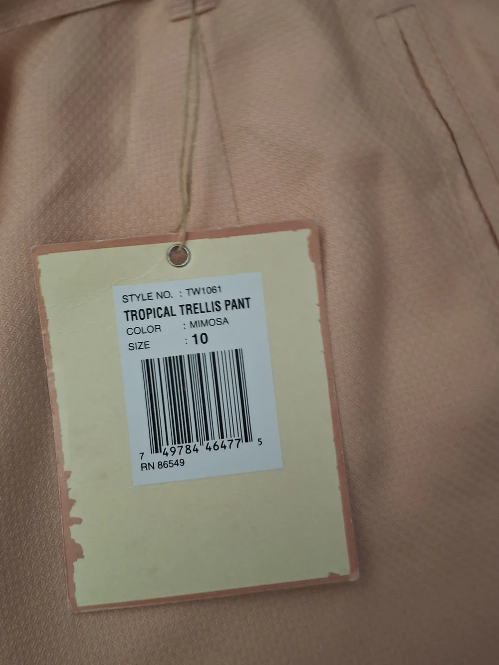 NWT Tommy Bahama Tropical Trellis Crop Wide Leg Pants Mimosa Orange Pink Sz 10 F - Picture 3 of 6